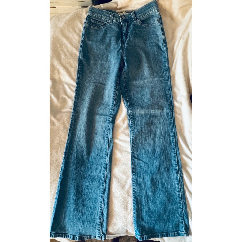 Levis 512 Perfectly Slimming Boot Cut Jeans Medium Wash Studded Pocket Womens 6